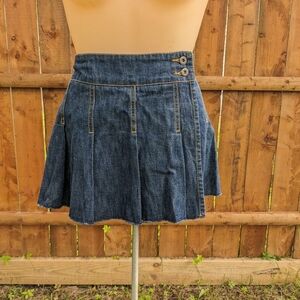 Roxy Blue Skater Mini Skirt with Pleats